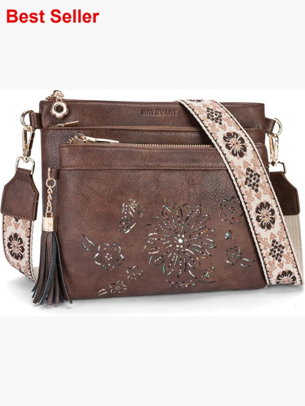 Multipocket Crossbody Bag with Adjustable Wide Strap